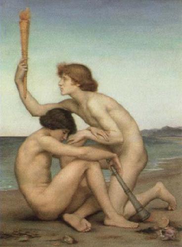 Evelyn De Morgan phosphorus and hesperus oil painting image